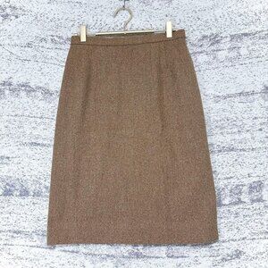 Cordier Wool Blend Tweed Pencil Skirt Brown Midi Length Autumn/Winter